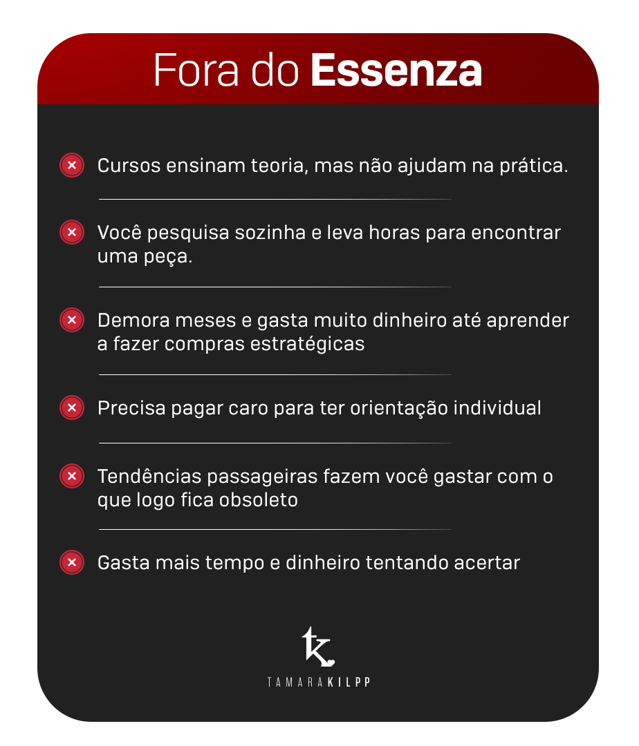 Exemplo de resultado de quem está fora do Essenza